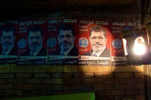 Old posters of Morsi are a lingering reminder of the failures of the current government. 