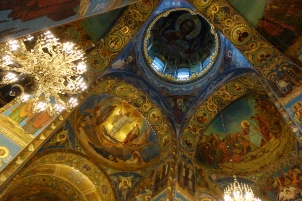 The interior of the Church of the Savior on Spilled Blood is replete with exquisite mosaics.